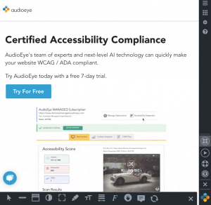 AudioEye - Accessibility options provided