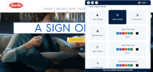 AccessiBe review - Barilla's site