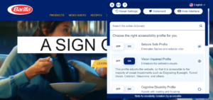 AccessiBe review - Vision Impaired Profile